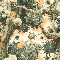 seamless Seamless 3D Stylized Organic Camouflage PBR Texture in Earthy Tones texture 8k free download PBR