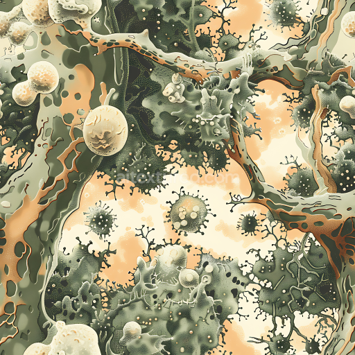 Seamless 3D Stylized Organic Camouflage PBR Texture in Earthy Tones