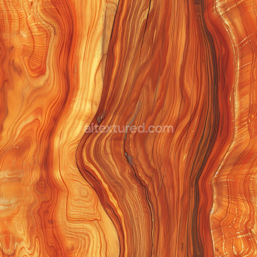 Seamless 3D Honey Pine Wood PBR Texture with Wavy Grain and Natural Knots
