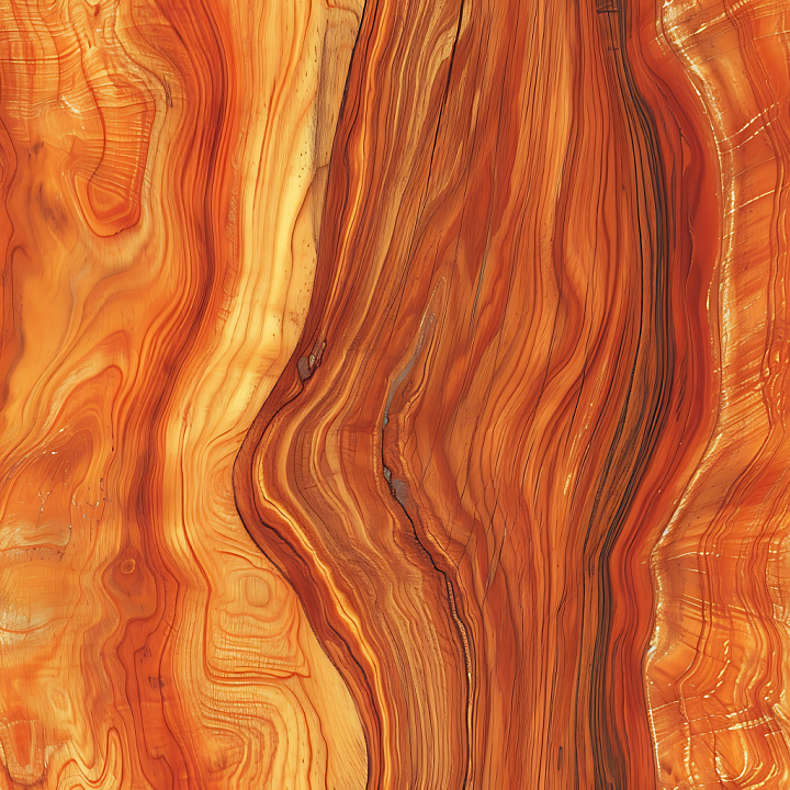 Honey Pine Wood with Wavy Grain and Natural Knots seamless PBR texture preview