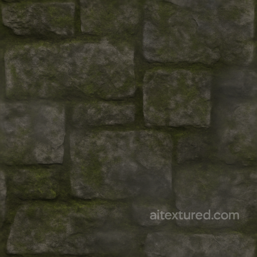Moss Covered Brick And Graveyard Stone Surface For Halloween texture preview