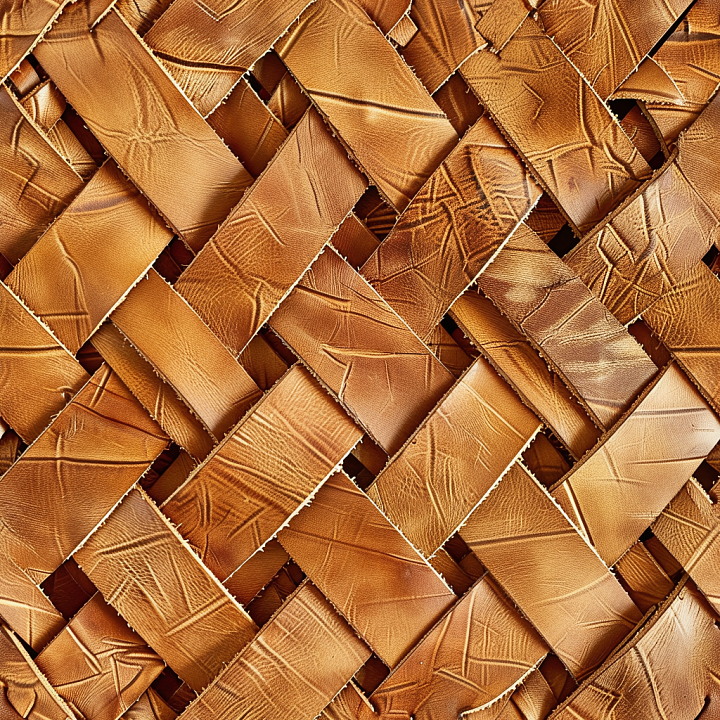 Aged Tan Leather with Woven Pattern and Distressed Grain seamless PBR texture preview