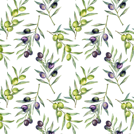 Watercolor Greenery Texture of Watercolor Olive Branches with Green and Purple Berries watercolor greenery texture preview