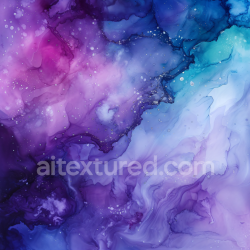 seamless Seamless 3D Alcohol Ink PBR Texture Featuring Purple and Blue Fluid Marbling with Ethereal Wisps texture 8k free download PBR