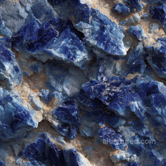 Blue Crystalline Stone PBR Texture with Rough Fragmented Surface Stone texture preview