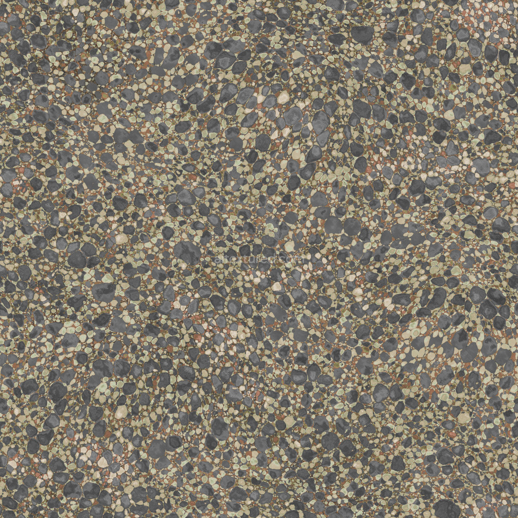 Seamless gravel texture with various stone sizes and colors