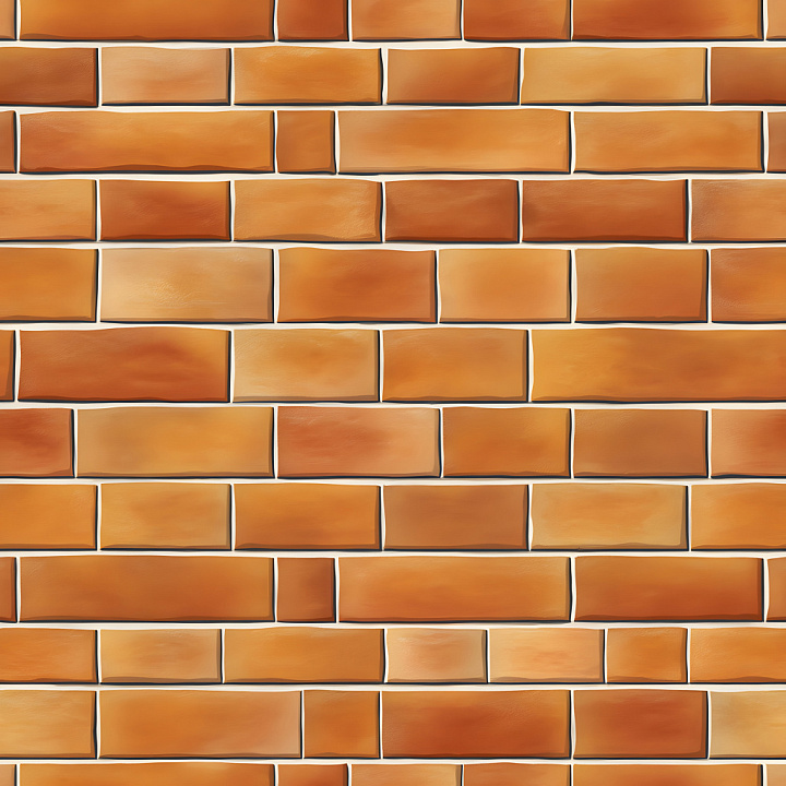 Cracked Orange Brick Wall with Varied Tone and Sharp Edges seamless PBR texture preview