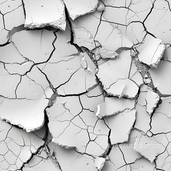 Cracked and Holed PBR Plaster Texture with Peeled Paint and Jagged Edges Cracked & Holes texture preview
