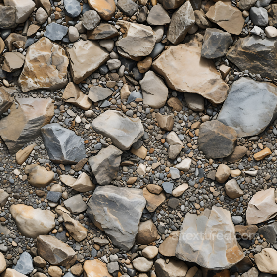 Stone Texture of Natural River Rocks and Pebbles with Mixed Earthy Colors Stone texture preview