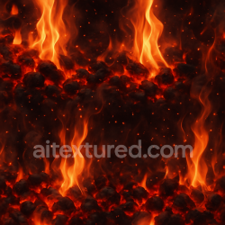 seamless Seamless 3d texture pbr 8k fiery flame surface with glowing coals texture 8k free download PBR