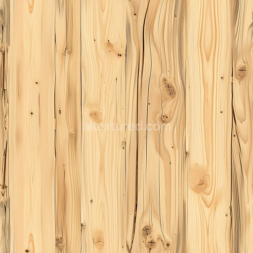 Seamless 3D Pine Wood Planks PBR Texture with Natural Knots and Grain