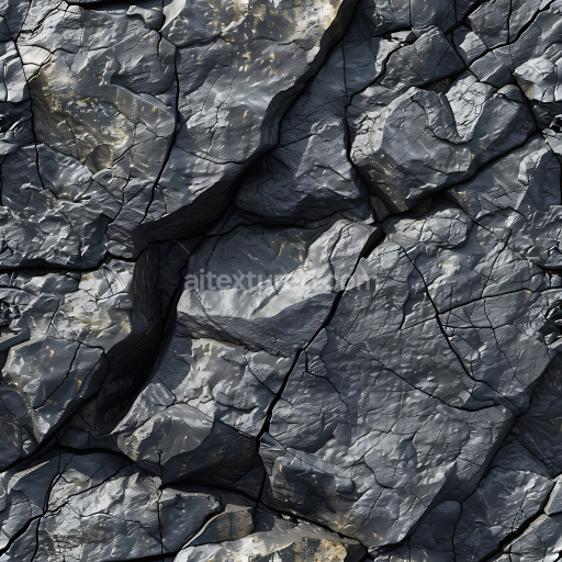 Seamless 3D Weathered Slate Rock Wall PBR Texture with Deep Cracks
