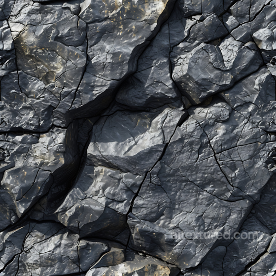 Weathered Slate Rock Wall PBR Texture with Deep Cracks Stone texture preview