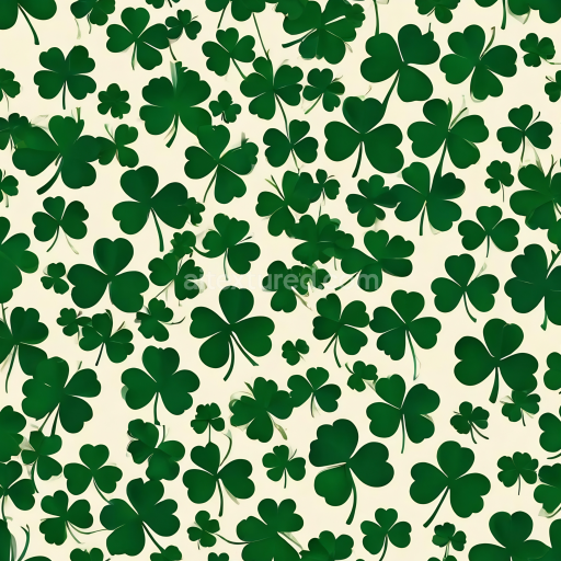 Seamless 3D PBR Texture of St Patrick Green Shamrock Pattern