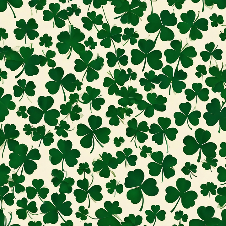 St Patrick Green Shamrock Pattern seamless PBR texture preview