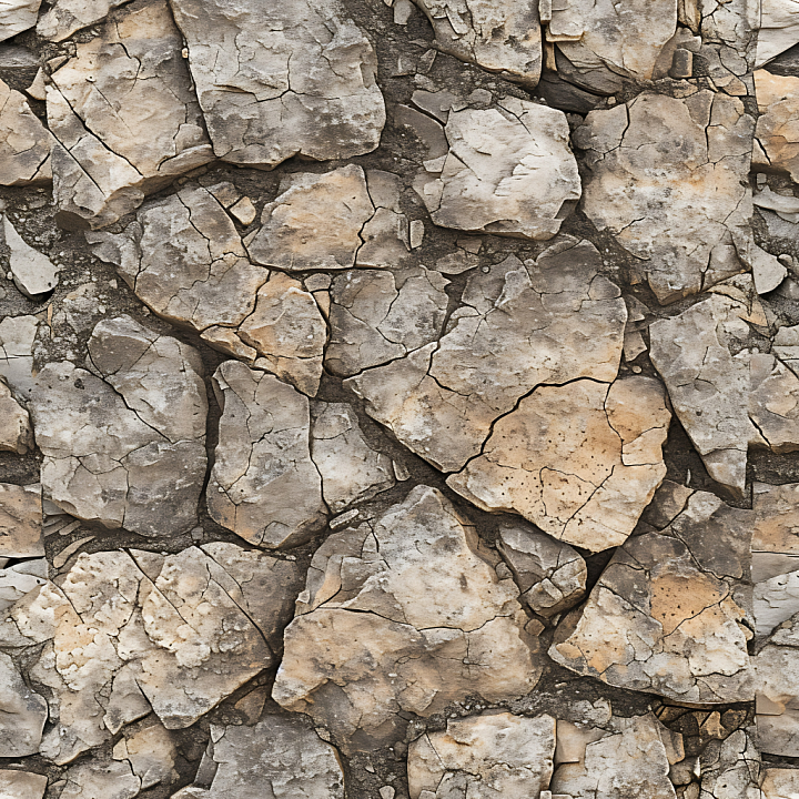 Cracked Stone Ground With Earth Tones And Rough Surfaces seamless PBR texture preview
