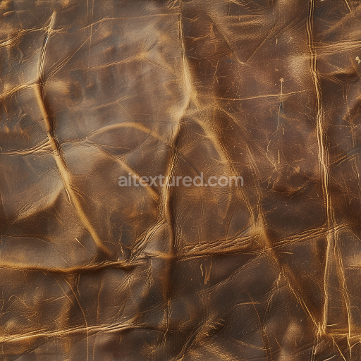 Preview — Seamless 3D Distressed Brown Leather PBR Texture with Natural Creases and Scratches