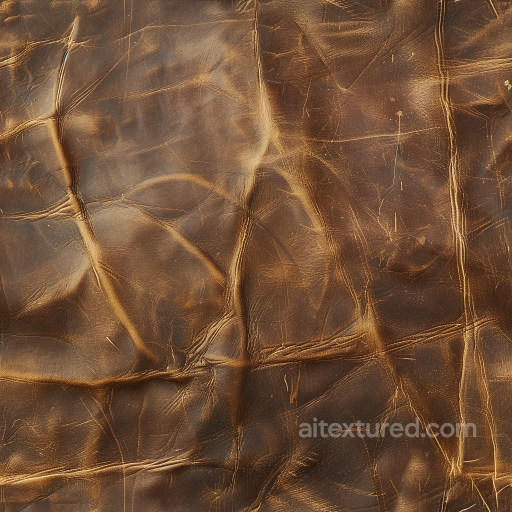 Distressed Brown Leather PBR Texture with Natural Creases and Scratches seamless Leather PBR texture