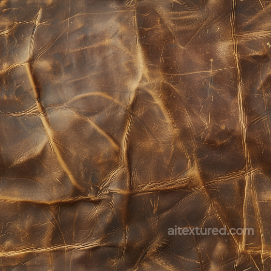 Distressed Brown Leather PBR Texture with Natural Creases and Scratches Leather texture preview