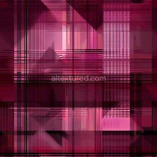 Seamless 3D PBR Texture of Pink and Burgundy Abstract Plaid Pattern