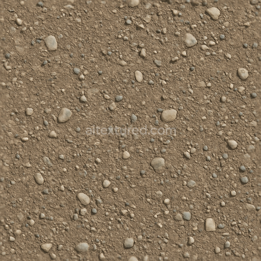 Seamless 3d texture pbr 8k pebble ground surface with small stones and soil granules