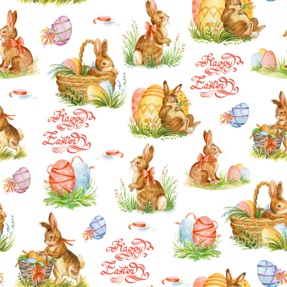 Easter Digital Paper Texture Featuring Watercolor Bunnies and Eggs All Easter Digital paper texture preview
