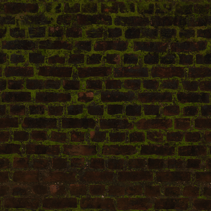 Brick Moss Mossy seamless PBR texture preview