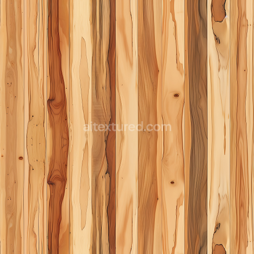 Seamless 3D Pine Wood PBR Texture with Natural Knots and Varied Grain