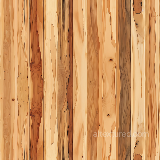 Pine Wood PBR Texture with Natural Knots and Varied Grain seamless Wood PBR texture