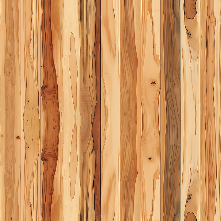 Pine Wood with Natural Knots and Varied Grain seamless PBR texture preview