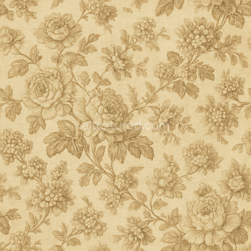 Seamless 3d texture pbr 8k classic toile floral wallpaper with textured woven silk sheen finish