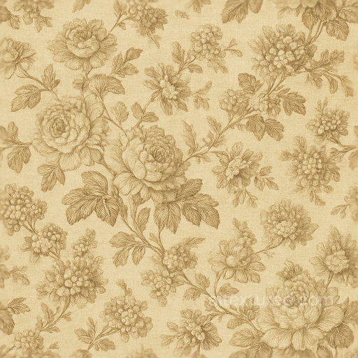 Classic Toile Floral Wallpaper With Textured Woven Silk Sheen Finish seamless Wallpaper PBR texture