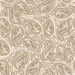 seamless Seamless 3D PBR Retro Paisley Fabric Texture with Beige and Brown Swirls texture 8k free download PBR