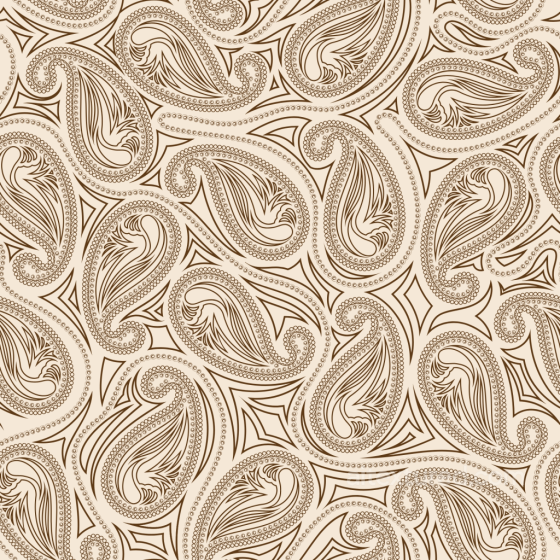 Retro Paisley Fabric Texture with Beige and Brown Swirls Retro Paisley texture preview