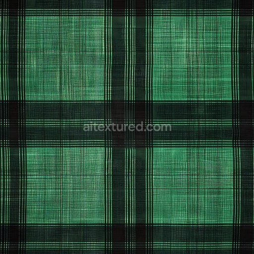 Seamless 3D PBR Green Plaid Metal Texture with Grid Pattern