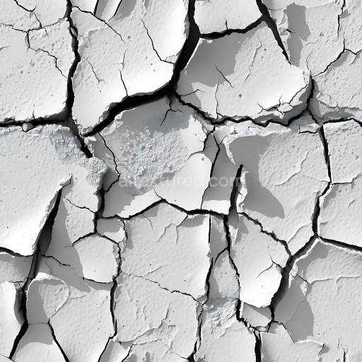 Preview — Seamless 3D PBR Texture of Cracked Dry Mud with Deep Fractures and White Surface