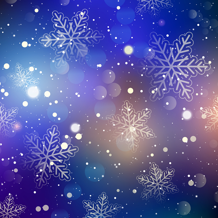 Digital Paper with Blue Snowflake Pattern seamless PBR texture preview