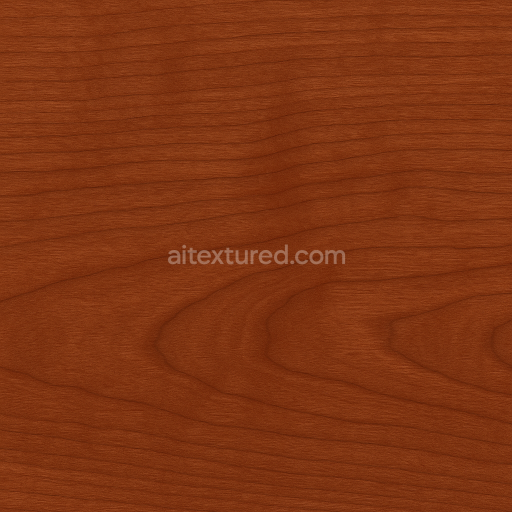 Seamless 3d texture pbr 8k lacquered finish cherry wood with fine grain and reddish brown
