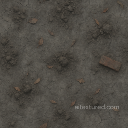 Dry Cracked Earth Surface With Grave Dirt Clumps For Halloween Graves texture preview
