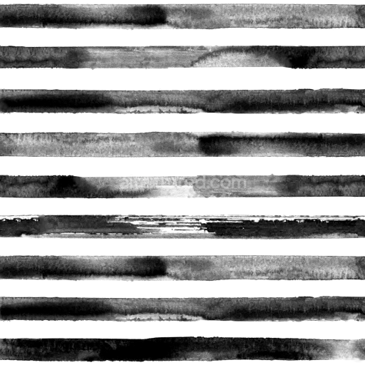 Seamless 3D PBR Texture with Black Watercolor Stripes Pattern