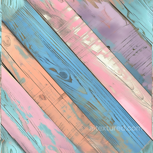 Painted Weathered Wood Planks PBR Texture with Pastel Colors seamless Wood PBR texture