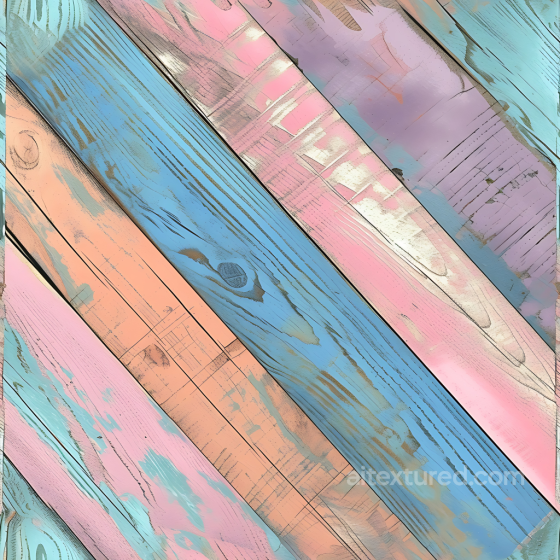 Painted Weathered Wood Planks PBR Texture with Pastel Colors Wood texture preview