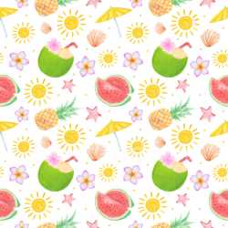 Pattern Bundle - Seamless 3D PBR Pattern Texture with Vibrant Tropical Fruits and Floral Motifs texture preview