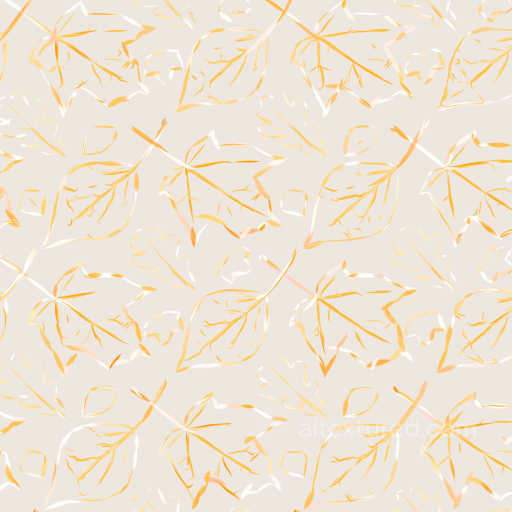 White & Gold Leaf Pattern Texture with Delicate Veins seamless White & Gold PBR texture