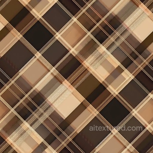 Seamless 3D PBR Plaid Texture Featuring Earthy Brown and Beige Checkered Pattern texture preview