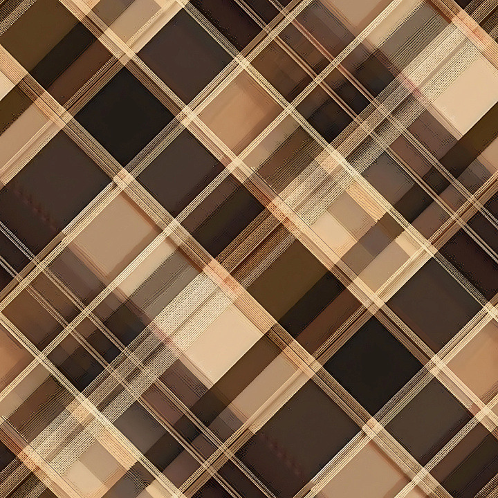 Plaid Featuring Earthy Brown and Beige Checkered Pattern seamless PBR texture preview