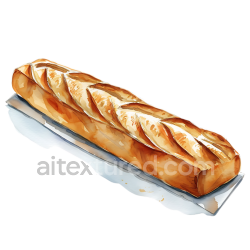 seamless Hand-Painted Baguette Illustration for Breakfast Design texture 8k free download PBR