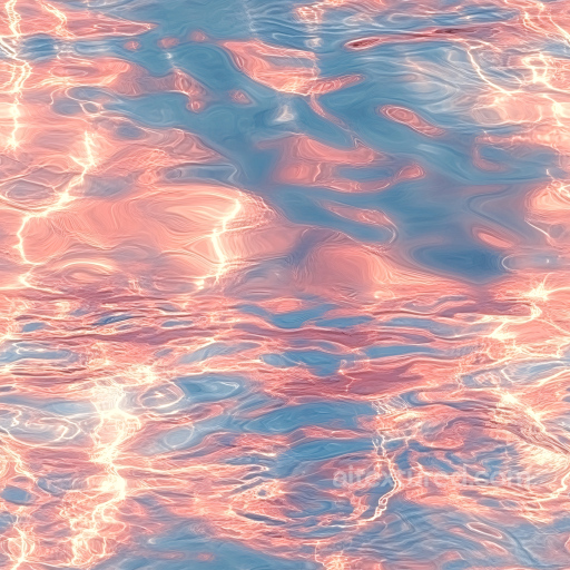 Stylized Water Surface Texture with Pink-Tinted Reflections seamless Water PBR texture