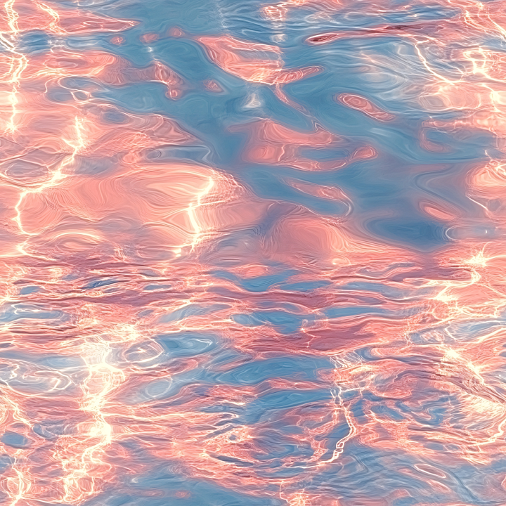 Stylized Water Surface with Pink-Tinted Reflections seamless PBR texture preview