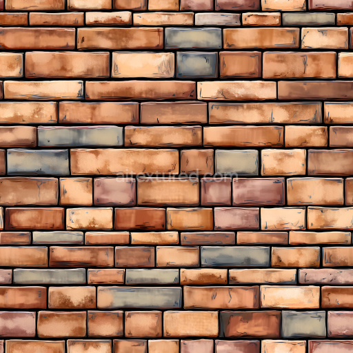 Seamless 3D PBR Cracked Brick Wall Texture with Earthy and Muted Colors
